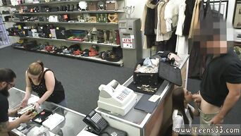 Latin stewardess sucks big dick seller in the store