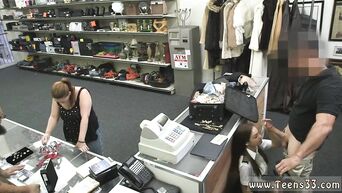 Latin stewardess sucks big dick seller in the store