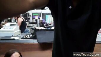 Latin stewardess sucks big dick seller in the store