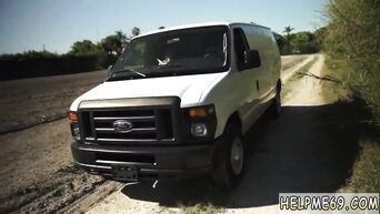Rapist tied red-haired cutie and made her suck in the car