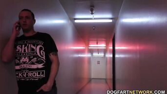 Dirty whore Stella Cox is satisfied with big black dick in front of boyfriend