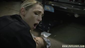 Busty nymphomaniac working in police fucks in public place
