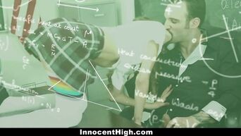 Eighteen-year-old Latin schoolgirl fucks with teacher and director