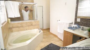 Fucked neighbor girl in bathroom