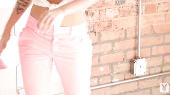 Super exciting striptease from brunette