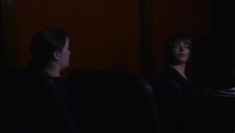 Fucked busty blonde and red-haired MILF at cinema