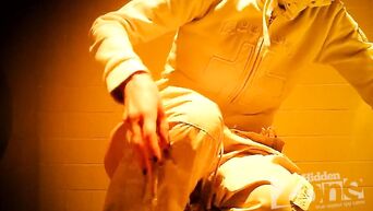 MILF pisses in toilet, not knowing about spy cam