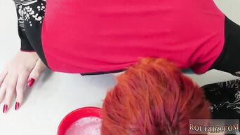 Red-haired girl performs dirtiest sexual fantasies of her partner