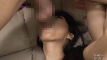 Very thin girl asian sucks cock