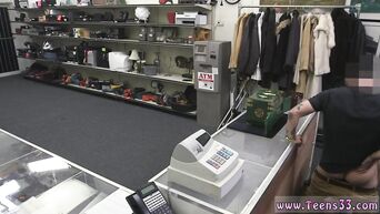 Pawnshop employee inclined busty blonde to sex in store
