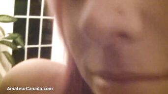 Blonde MILF with big tits sucks cock to orgasm