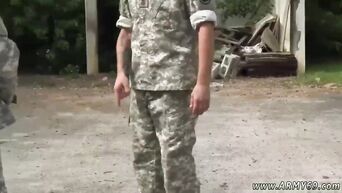 Homosexual sucks big black dick from officer in front of soldiers
