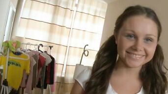 Russian brunette after blowjob, got first anal sex