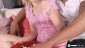 Miniature blonde Maddy Rose loves to feel big dicks inside herself