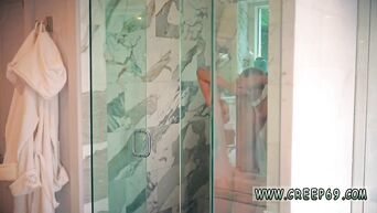 Busty tattooed blonde was fucked by maniac in her house