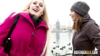 Czech lesbians are engaged in lesbian sex in public