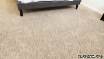 Eighteen-year-old daughter makes blowjob and shows striptease for daddy