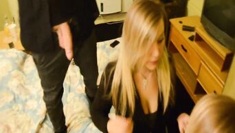 I gave busty blonde drink and fucked her in motel