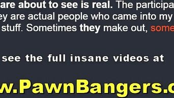 Red-haired girl with pigtails fucks with pawnshop owner for money