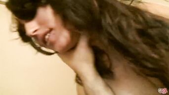 Pick-up in street and sex with dark-haired beauty