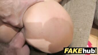 British MILF in stockings fucks at casting
