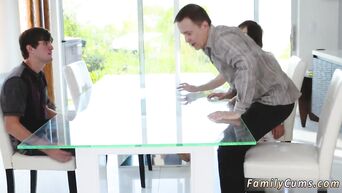 Mature women seduce stepson and made him deep blowjob