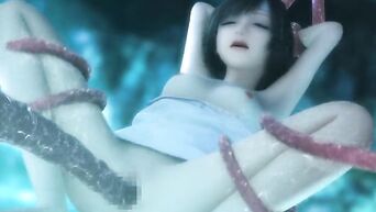 Japanese 3D porn: creature brought Asian nymph Squirt orgasm