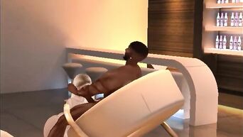 3D sex: Blonde and big black dick