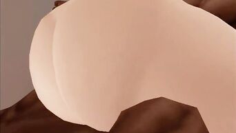 3D sex: Blonde and big black dick