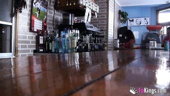 Latin waitress becomes porn star