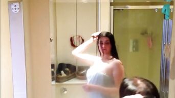 Spy cam porn: naked sister in bathroom
