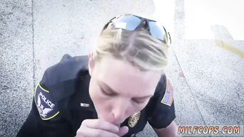 Professional deep blowjob from police women