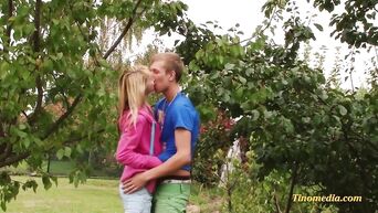 Very very young teen girl enjoys having beautiful sex