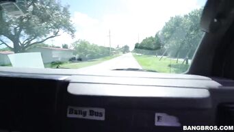 Vickie Starxxx gets wild interracial sex in the car