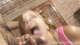 Super sexy blonde with husband doing homemade porn