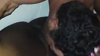 Light home ebony porn: interracial cunnilingus for BBW black woman