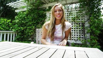 Orgasmic masturbation on playground to become famous - casting outdoor