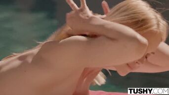 Lena Paul with fake tits Sarah Vandella get anal threesome