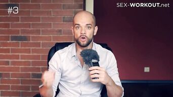 Brunette engaged oral sex with bald guy in bathroom - video training