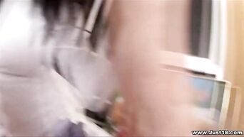 Student hot girl loves light anal sex