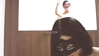 Double webcam solo from Asian stoned girls