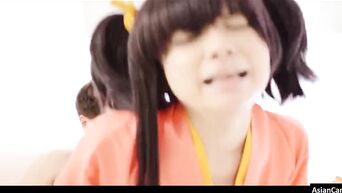 Asian petite girl in classic Japanese clothes gets best fuck