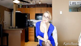 Pornstar Katie Banks relaxes at home