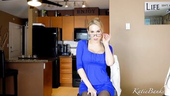 Pornstar Katie Banks relaxes at home