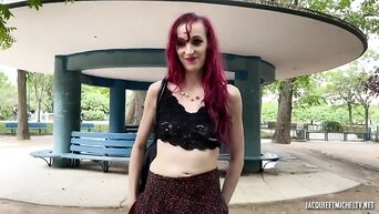 Man hooked a skinny red haired slut and loved dirty fuck with her
