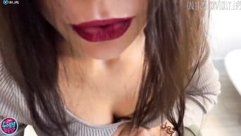 Sexy brunette girl in hot lingerie is sucking dick before riding it with shaved pussy