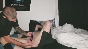 Fastened by handcuffs to bed, teen girl gets fucked