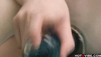 Pantyhose vaginal masturbation from brunette