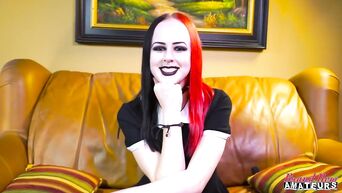 Emo girl sucks cock to become porn star - goth casting