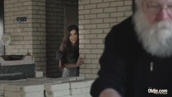 Young slut seduced old bearded man